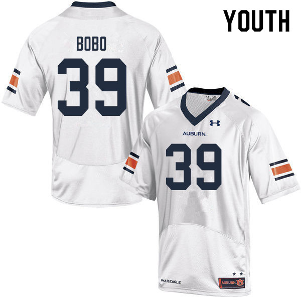 Youth #39 Chris Bobo Auburn Tigers College Football Jerseys Sale-White - Click Image to Close